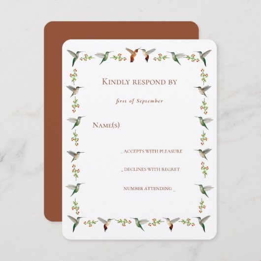 Hummingbird RSVP (Voorkant / Achterkant)