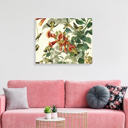 Hummingbird Ruby Throated Audubon Canvas Afdruk (Insitu (Woonkamer))
