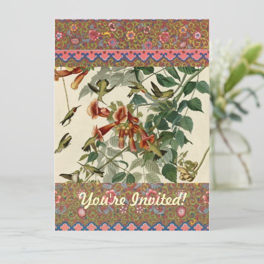 Hummingbird Ruby Throated Audubon Kaart (Staand voorkant)