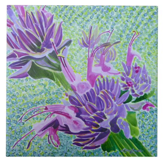 Hummingbird Sage Ceramic Tile Tegeltje (Voorkant)