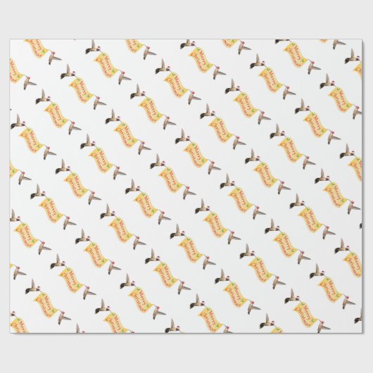 Hummingbird Santas Cadeaupapier (Vlak)