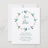Hummingbird Save the Date Card Kaart (Voorkant)