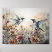 Hummingbird Schilderen Kunst Print Poster (Voorkant)
