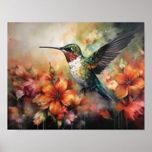 Hummingbird Schilderen Kunst Print Poster