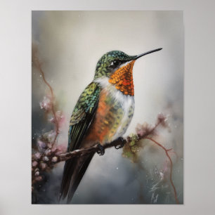 Hummingbird Schilderen Kunst Print Poster