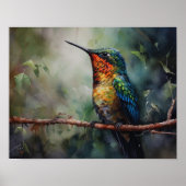 Hummingbird Schilderen Kunst Print Poster (Voorkant)