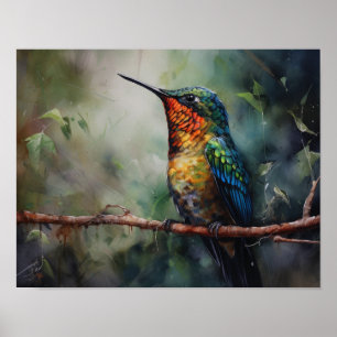 Hummingbird Schilderen Kunst Print Poster