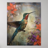 Hummingbird Schilderen Kunst Print Poster (Voorkant)