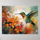 Hummingbird Schilderen Kunst Print Poster (Voorkant)