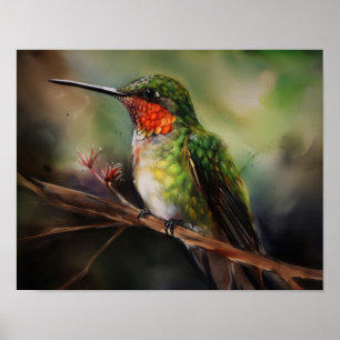 Hummingbird Schilderen Kunst Print Poster