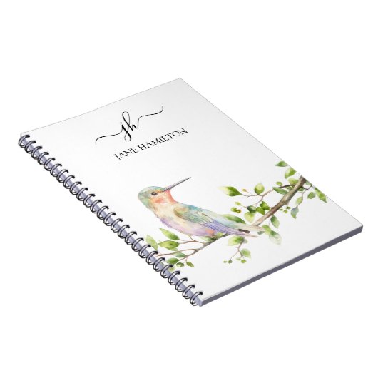 Hummingbird Script Monogram Notitieboek (Rechterzijde)