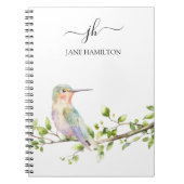 Hummingbird Script Monogram Notitieboek (Voorkant)