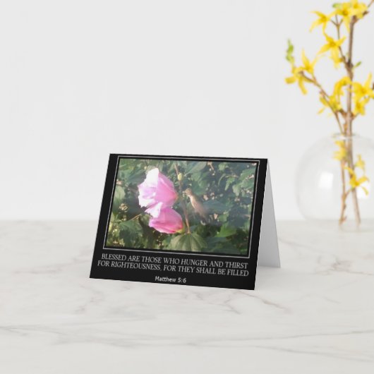 Hummingbird Scriptbriefkaart Kaart (Gele Bloem)