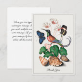Hummingbird Seashell Floral  Art Custom Bedankkaart (Voorkant / Achterkant)