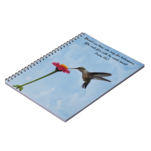 Hummingbird Seeking Nectar Bible Verse Prayer Notitieboek (Linkerzijde)