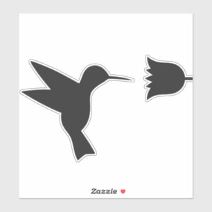 Hummingbird silhouette Custom-Cut Vinyl Stickers