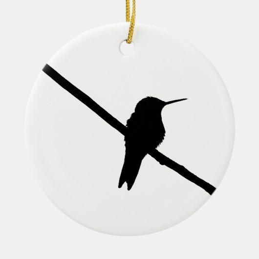 Hummingbird Silhouette Keramisch Ornament (Voorkant)