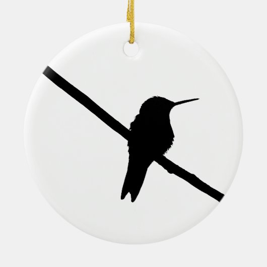 Hummingbird Silhouette Keramisch Ornament (Achterkant)