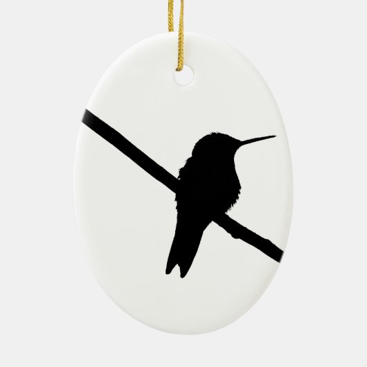 Hummingbird Silhouette Keramisch Ornament (Achterkant)