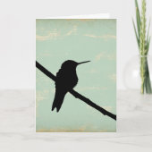 Hummingbird Silhouette op Blue Grunge Background Kaart (Voorkant)