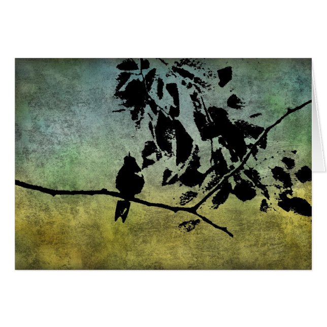 Hummingbird Silhouette op de achtergrond van Grung (Voorkant Horizontaal)