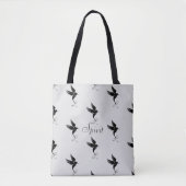 Hummingbird silhouette op zilverkleurige kleur tote bag (Voorkant)