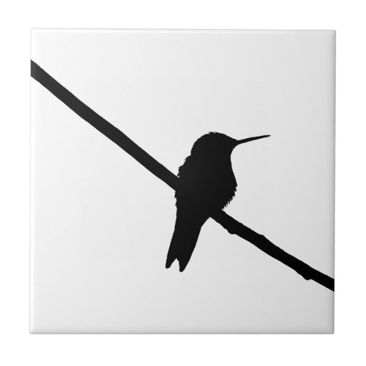 Hummingbird Silhouette Tegeltje (Voorkant)