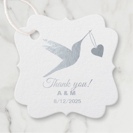  Hummingbird Silver Bedankjes Labels (Voorkant)
