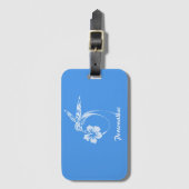 Hummingbird Simple & Elegant Blue & White Bagagelabel (Voorkant (verticaal))