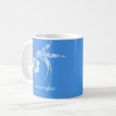 Hummingbird Simple & Elegant Blue & White Koffiemok (Voorkant links)