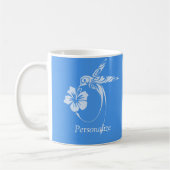 Hummingbird Simple & Elegant Blue & White Koffiemok (Links)