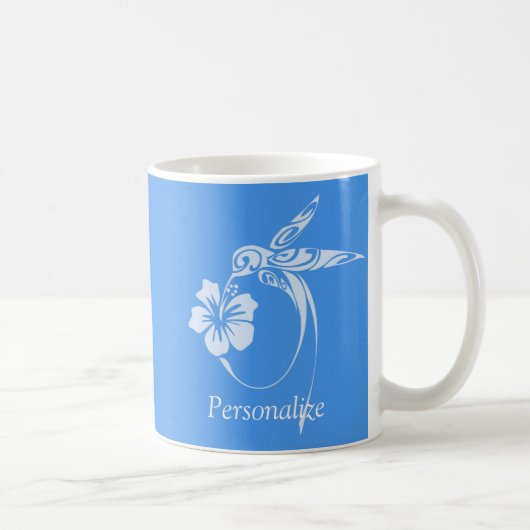 Hummingbird Simple & Elegant Blue & White Koffiemok (Rechts)