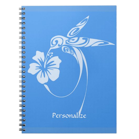 Hummingbird Simple & Elegant Blue & White Notitieboek (Voorkant)