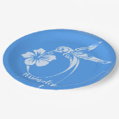 Hummingbird Simple & Elegant Blue & White Papieren Bordje (Gekanteld)
