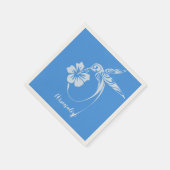 Hummingbird Simple & Elegant Blue & White Servet (Hoek)
