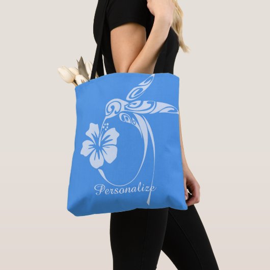 Hummingbird Simple & Elegant Blue & White Tote Bag (Dichtbij)