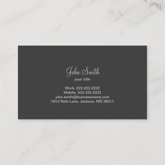 Hummingbird Simple Plain Brown Visitekaartje (Achterkant)