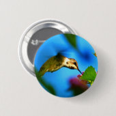 Hummingbird Sipping Ronde Button 5,7 Cm (Voorkant /achterkant)