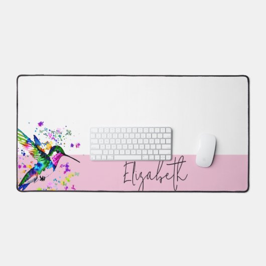 Hummingbird splatter gepersonaliseerd bureaumat (Keyboard & Muis)
