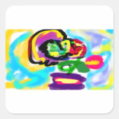 Hummingbird spring  vierkante sticker (Voorkant)