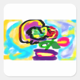 Hummingbird spring vierkante sticker