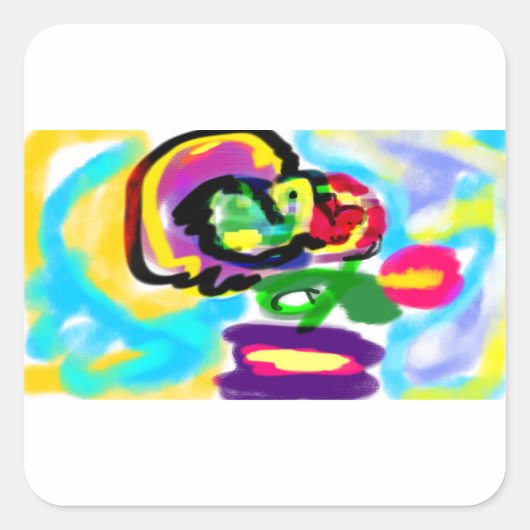 Hummingbird spring  vierkante sticker (Voorkant)