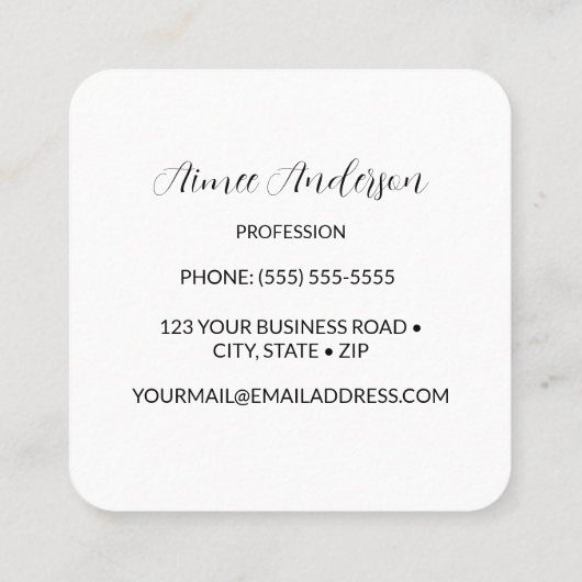 Hummingbird Square Visitekaartje (Achterkant)