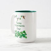Hummingbird St. Patrick's Day Two-Tone Coffee Mok (Voorkant links)