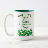 Hummingbird St. Patrick's Day Two-Tone Coffee Mok (Links)