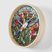 Hummingbird Stained Glass Bird Clock (Hoek)
