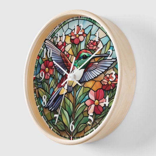 Hummingbird Stained Glass Bird Clock (Hoek)