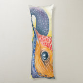 Hummingbird Stars Galaxy Watercolor Lichaamskussen (Achterkant (Verticaal))