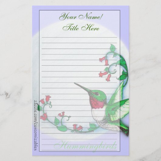 Hummingbird Stationery Briefpapier (Voorkant)
