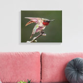 Hummingbird Stretches Fotoprint Canvas Afdruk (Insitu (Woonkamer))